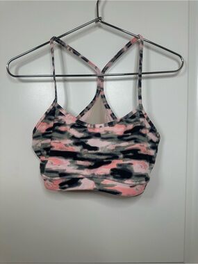Lululemon Flow Y Sports Bra | IV Wamo Camo Barely Pink  | 10
